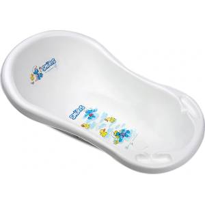 Lorelli Бебешка вана с оттичане Lorelli - The Smurfs, 84 cm, бяла (10131142401)