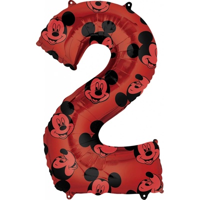 Amscan Balónek fóliový narozeninové číslo 2 Mickey Mouse 66 cm