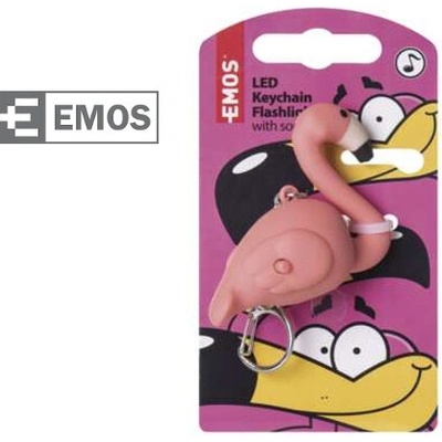 Prívesok na kľúče LED EMOS plastová so zvukom exotické zvieratá Plameniak