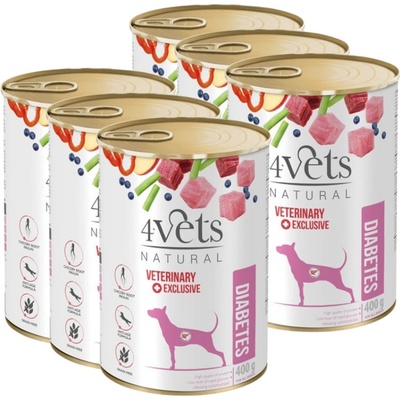 4Vets Natural Veterinary Exclusive Diabetes 6 x 400 g