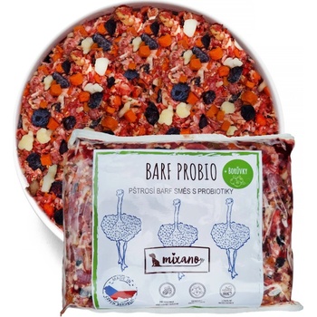 Mixáno BARF Pštros s probiotiky 1 kg
