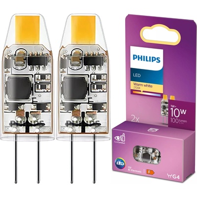 Philips 2x LED žárovka G4 Capsule 1W = 10W 100 lm 2700K Warm 12V