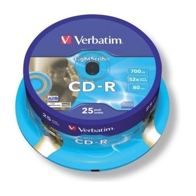 Verbatim CD-R 700MB 52x, Printable, spindle, 25ks (43439)