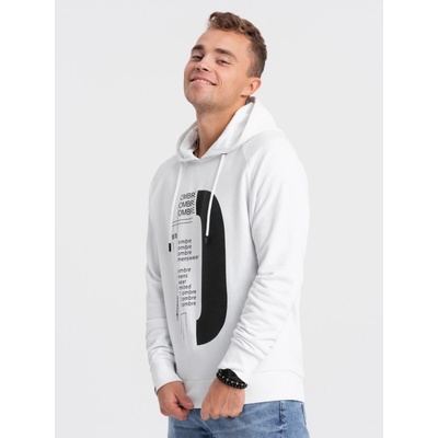 Ombre Men's printed Hoodie sweatshirt white