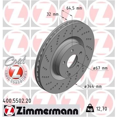 Brzdový kotúč ZIMMERMANN COAT Z 400.5502.20