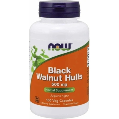 Now Foods Black Walnut Hulls 500 mg 100 rostlinných kapslí