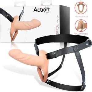 Action StrapOn S - пристегващо се, кухо дилдо (естествен цвят)