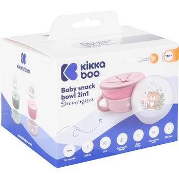 KikkaBoo Купа за снакс 2в1 Savanna Pink