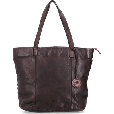 Noelia Bolger kožená shopper kabelka 2047 tmavo hnedá