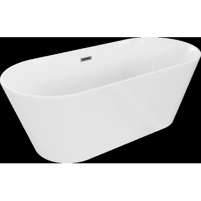 Mexen Flavia свободностояща вана 150 x 75 см, бяла, с отлив gun gray четка - 54031507500-66 (54031507500-66)