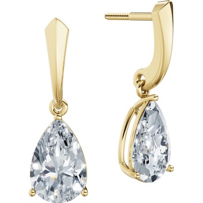 DF dámske náušnice 6426, žluté zlato s laboratorními diamanty o celkové váze 4.00 ct VS1/F