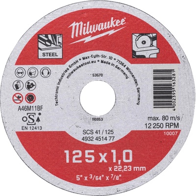 Milwaukee Rozbrusovací kotúč 125 mm 4932451477