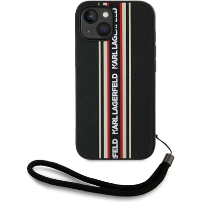 KARL LAGERFELD Калъф Karl Lagerfeld Saffiano Athleisure Stripes Cord iPhone 15 - червен (3666339254605)