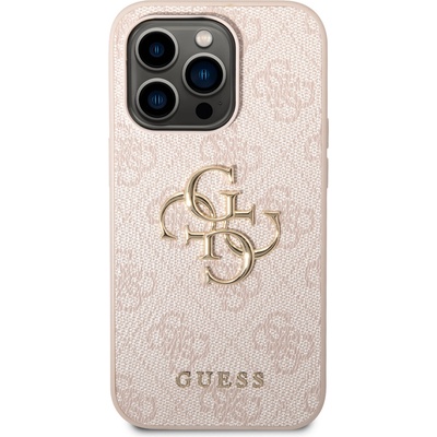 GUESS Гръб Guess PU 4G Metal Logo Case за iPhone 15 Pro - Розов