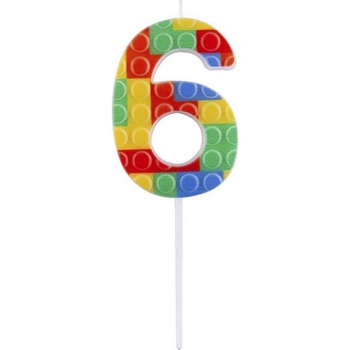 JUNIOR Свещ за торта JUNIOR Lego модел 6-p 10, 5 cm