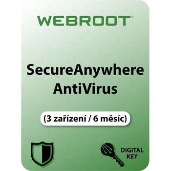 Webroot SecureAnywhere AntiVirus 3 lic. 6 měsíc (WSAAV3-6H)