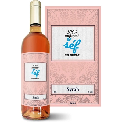 Sablio 100% najlepší šéf na svete Syrah ružové suché víno 12 % 0,75 l (čistá fľaša)