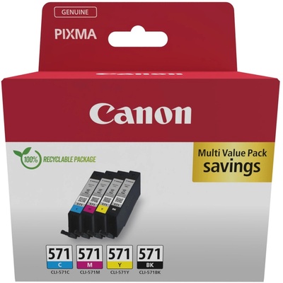 Canon Многопакет с 4 броя касети с мастило Canon CLI-571 (CMYK) (0386C008)