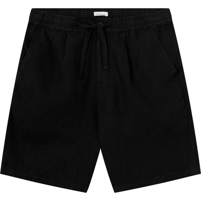 KnowledgeCotton Apparel Мъжки къси панталони KnowledgeCotton Apparel Fig Loose Linen Shorts - Black Jet (012-3728-0612)