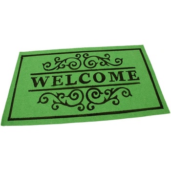 FLOMA Welcome Deco zelená textilná čistiace vnútorné vstupná rohož 45 cm x 75 cm x 0,3 cm