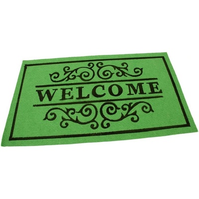 FLOMA Welcome Deco zelená textilná čistiace vnútorné vstupná rohož 45 cm x 75 cm x 0,3 cm