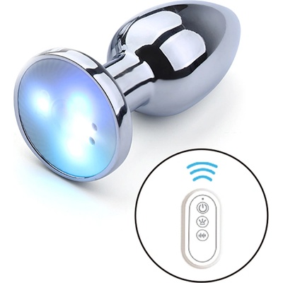 Kiotos Vibrating Aluminium LED Buttplug Small