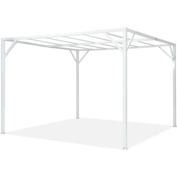 Garden Point Rám pro kovovou terasovou pergolu Santorini 3 x 3 x 2,1 m bílá GAP286
