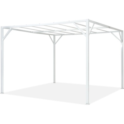 Garden Point Rám pro kovovou terasovou pergolu Santorini 3 x 3 x 2,1 m bílá GAP286