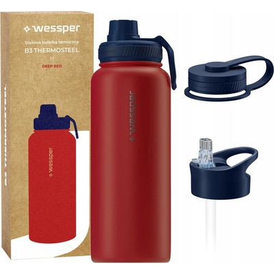 Wessper termoska B3 THERMOSTEEL 1000 ml Deep red