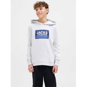 JACK & JONES Суичър Jack and Jones Logan Hoodie - White Melange