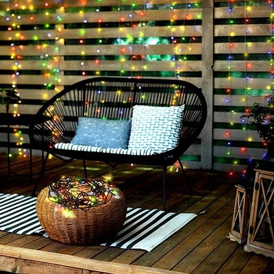 Solight LED venkovní vánoční řetěz 200 LED 20m přívod 5m 8 funkcí časovač IP44 vícebarevný; 1V102-M-1