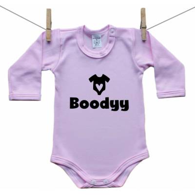 Boodyy Ružové Body s dlhým rukávom Boodyy