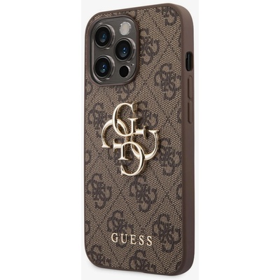 GUESS PU 4G Metal Logo Zadní Kryt pro iPhone 14 Pro Max Brown Калъф за телефон Guess | Lilav | ЖЕНИ | UNI