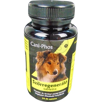 Cani-Phos Допълнителна храна за кучета, съдържаща витамини и минерали, регенерира косата 50 бр