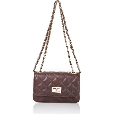 Dámska kožená kabelka hnedá clutch cez rameno