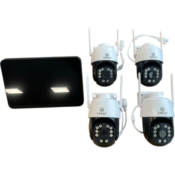 LYLU Безжичен комплект 4 въртящи AI камери 12mpx LYLU с 10.1 инча NVR LCD монитор