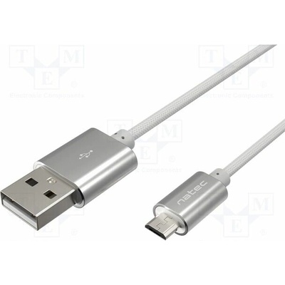 Natec NKA-1211 USB 2.0 USB A vidlice USB B micro vidlice 1m šedý