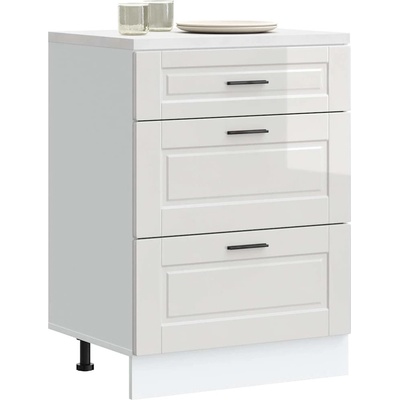 vidaXL Кухненски шкаф "Porto" с висок гланц, бяло, инженерно дърво (854261)