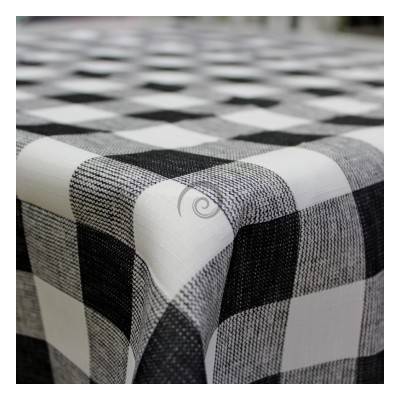 Obrus teflónový Káro čierne vzor 608 kruh 130cm