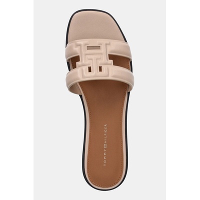 Tommy Hilfiger Кожени чехли Tommy Hilfiger TH LOGO STRAP MULE в бежово FW0FW08671 (FW0FW08671)