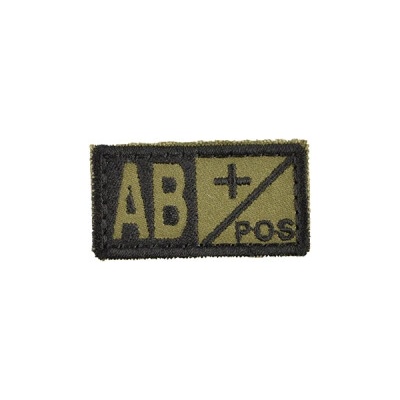 MILITARY RANGE Nášivka krevní skupina AB POS VELCRO ZELENÁ