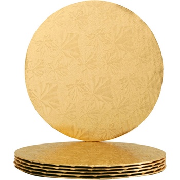 Image 1 of Veiras 5 Броя Кръгла Луксозна Ламинирана Подложка 6 мм, Златиста (Gold 6mm)