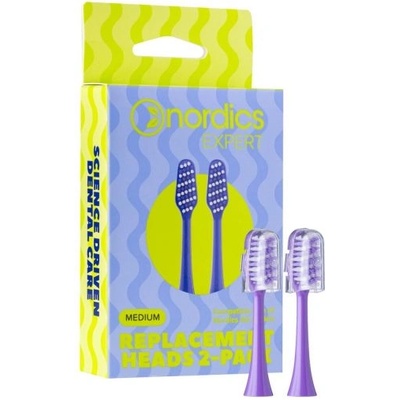 NORDICS Резервни глави за електрическа четка Nordics Expert XO10P - Medium , 2 броя , лилави (REPLX010P)