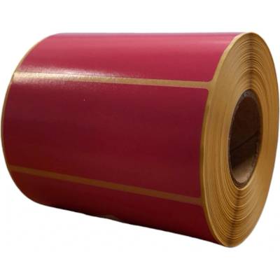 Papierová Etiketa 105 mm x 45 mm, Pololeský papier, Ružová, Dutinka 40 mm, 1000 ks/kotúč, Permanentné lepidlo, Priemer kotúča 98 mm