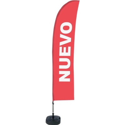 Jansen Display Beach Flag Budget Wind Complete Set New Red Spanish ECO, 1010 x 4305 mm