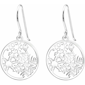 Image 1 of Bijutanki Висящи Сребърни Обеци - Снежинки