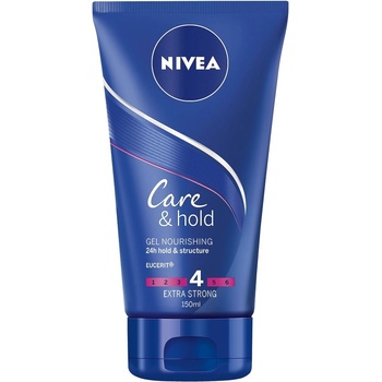 Nivea Care & Hold výživný gel na vlasy pro extra silnou fixaci (Extra Strong 4) 150 ml