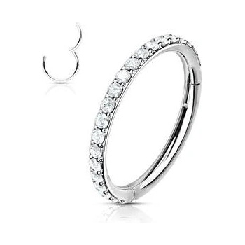 Šperky4U piercing segment kruh s čirými kamínky K1041-C