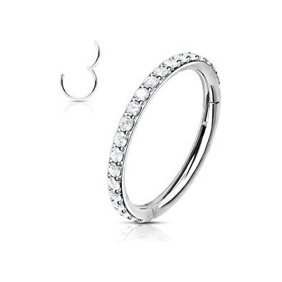Šperky4U piercing segment kruh s čirými kamínky K1041-C