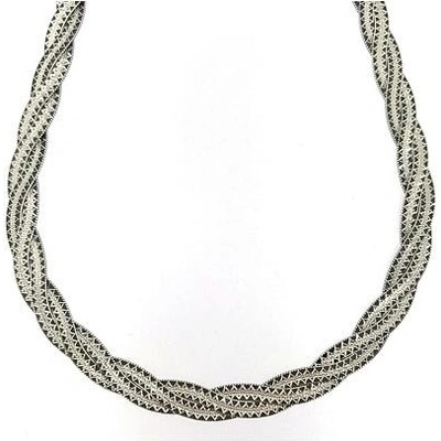 InfinitySilver Strieborný náhrdelník splietaný čierno strieborný 1494040BL50